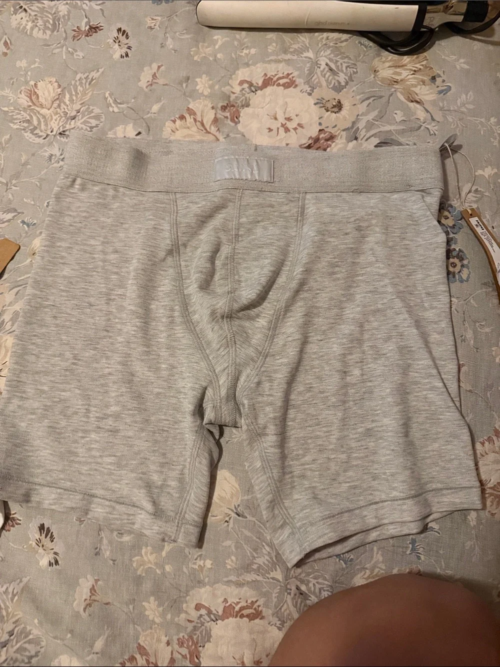 SKIMS Light Heather Gray Boxer Briefs